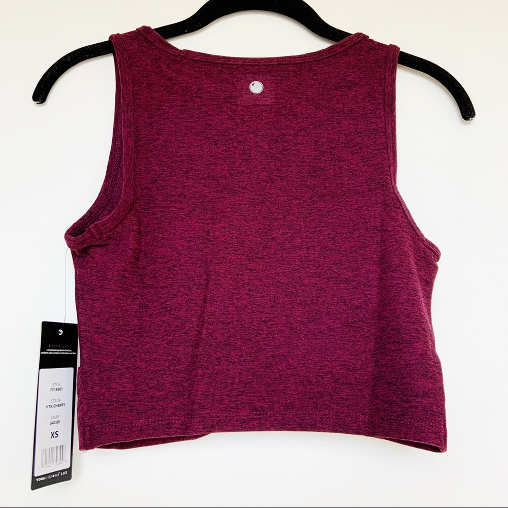 NWT Yogalicious Lux Soft Cropped Workout Tank Top - Picture 4 of 5